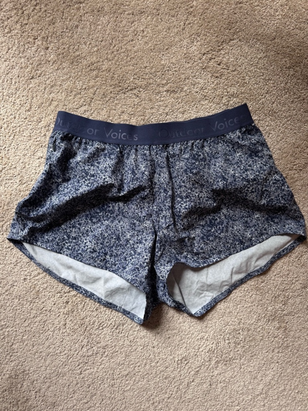 Outdoor Voices Navy Speckle Athletic Shorts